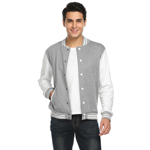 Custom Embroidered 100% Cotton Varsity <b>Jackets</b> for <b>Men</b> Stand Collar <b>Thin</b> Winter Season Wear - Product Image 1