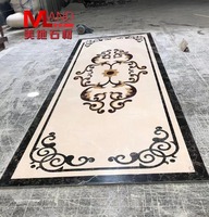 Mosaïque de luxe marbre médaillon sol jet d'eau conceptions pour plancher
