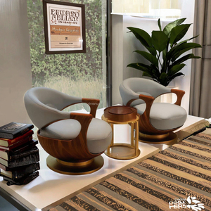 Poltrona Lounge dal Design Moderno in Legno Massello di Frassino e Noce Nuova Sedia Divano dal Design Creativo in Vera Pelle per Soggiorno di Casa e Villa - Product Image 3