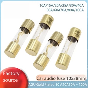 Fusible de Vidrio para Amplificador de Audio para Auto AGU, 10*38mm, Totalmente Chapado en Oro, 10A/30A/50A/60A/80A/100A, Baja Capacidad de Ruptura, Fusible de Acción Rápida - Product Image 6