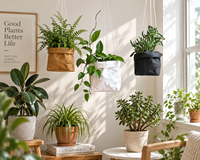 Pot suspendu en papier kraft lavable, léger, pour plantes d'intérieur, bagages et sacs
