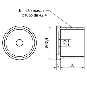 Acoplador de fijación a presión de alta presión de acero inoxidable 316, Ø 42,4, tamaños de fijación central de 15mm y 25mm, SKU - Product Image 2