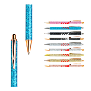 Customized Multi-Colors Manufactures Ball Point Pen Gold Rose Powder Printed Logo With Personal Metal Writing Refill for School - Product Image 3