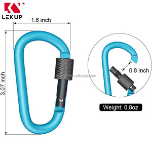 Mousqueton de sécurité en aluminium en forme de D avec ressort, attache porte-clés, anneau en D, crochet à ressort pour l'escalade - Product Image 2