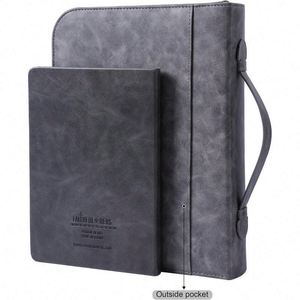 Libreta de Direcciones Espiral A3 de Cuero PU Negro Grande, Impermeable, con Diseño en Relieve, para Hombres y Mujeres - Product Image 3