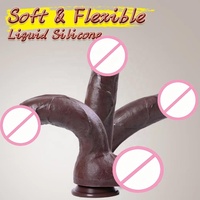 Dildo réaliste en silicone liquide manuel, doux au toucher, étanche, accessoire de plaisir intime pour femme, usage quotidien, pour retarder l'éjaculation