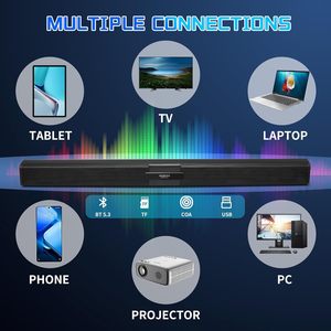Barre <span class=keywords><strong>de</strong></span> son Smart TV avec Bluetooth, AUX, USB, TF, Coaxial, <span class=keywords><strong>4</strong></span> microphones sans fil, interface optique - Product Image 6