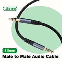 Câble audio tressé en nylon Wistar 3,5 mm mâle-mâle pour autoradio AUX, compatible téléphone, MP3, MP4