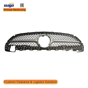 Calandre avant de course GUGO W205 pour Mercedes Classe C W206 2022, motif étoile diamant, argentée, pièces de remplacement pour pare-chocs extérieur - Product Image 1