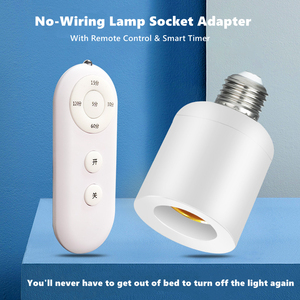 Adaptateur de prise intelligente <span class=keywords><strong>E27</strong></span> support d'ampoule de télécommande sans fil avec minuterie retardée pratique pour la chambre à coucher à la maison - Product Image 2
