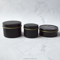Couleur unie Coloré Voyage Mat Rose Or Noir 4 Oz 6 Oz 10 Oz 12 Oz 16 Oz Aluminium Cire De Soja Bougie Pots En Étain Pour Bougie
