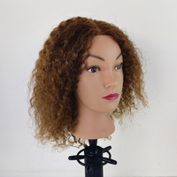 Tête de mannequin pour la coiffure, modèle d'entraînement au tressage, 100% cheveux humains, tête de mannequin d'entraînement