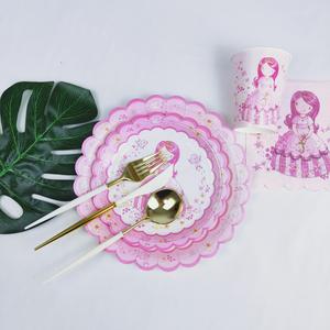 Assiettes en papier jetables Bio Princess de 9 pouces pour garçons et filles, assiettes en papier écologiques, fournitures de fête pour anniversaire, camping, fête - Product Image 4