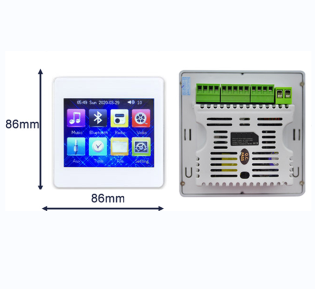 3.5" 2*20W Smart Home in Wall Amplifier FM Radio USB and MicroSD Card Player  Mixer Amplifier Power Amplifier