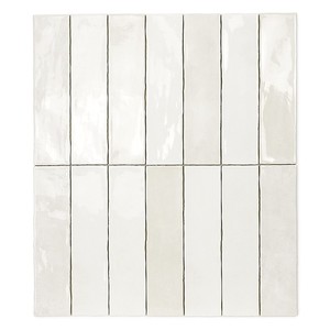 Piastrelle in Ceramica Lucida Hydra Ivory 7,5 X 30 Cm con Bordi Irregolari, Spessore 9 Mm - Product Image 1