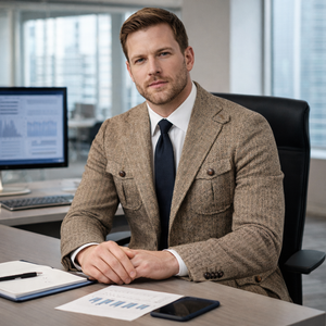 <span class=keywords><strong>Blazer</strong></span> en <span class=keywords><strong>tweed</strong></span> à chevrons avec logo personnalisé pour <span class=keywords><strong>homme</strong></span>, marron, coupe ample, style streetwear, costume d'affaires, tenue d'automne, décontracté - Product Image 4
