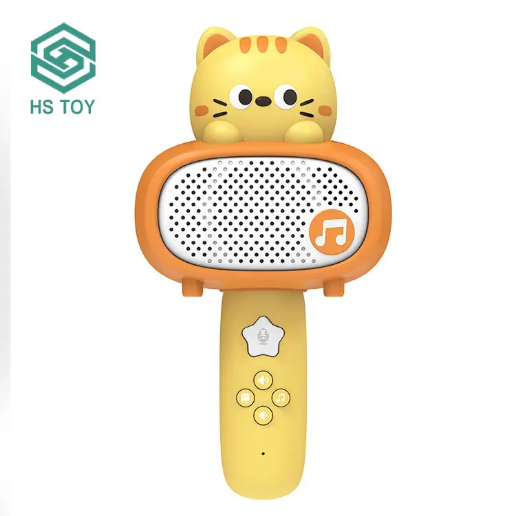 HS TOY Player Mini Handheld USB Remote Speaker Wireless Karaoke Toy Pair-Connected Microphone For Kids