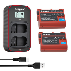 <span class=keywords><strong>Kingma</strong></span> EN-EL15แบตเตอรี่ลิเธียมไอออน2400มิลลิแอมป์ต่อชั่วโมงและชุดเครื่องชาร์จ USB-C แบบพกพาสำหรับ Nikon - Product Image 1