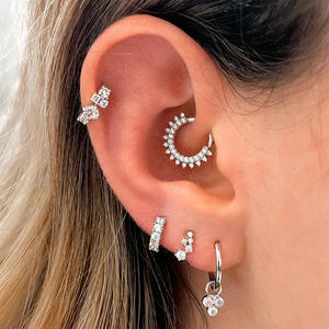 CANNER Joyería de Plata de Ley al por Mayor, Pendientes de Aro Pequeños con Circonita Cúbica y Cristal Mini Chapados en Oro de 18k para Mujer - Product Image 5