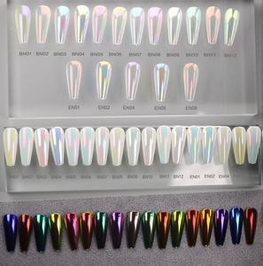 Poudre à ongles Aurora ultra-brillante, blanc clair effet miroir, pigment ultra-fin pour vernis gel, manucure, salon, nail art, paillettes - Product Image 5