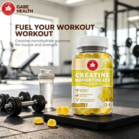 Gummies de créatine monohydrate à absorption élevée saveur ananas, marque privée OEM, 60 unités, pour la force et l'endurance musculaire, personnalisables