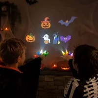 Jouet projecteur de doigt d'Halloween, lampe de poche LED à projection pour doigt, motifs fantôme, citrouille, chauve-souris, pour fête d'enfants