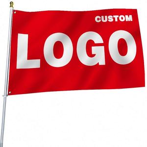 Factory Wholesale Good Quality Best Price Eco-Friendly Digital Printing Polyester Outdoor Activities Red Logo Custom <b>Flags</b> - Product Image 4