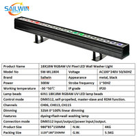 Projecteur mural LED Sailwin 18x10W 3500K blanc chaud 6-en-1, contrôle DMX512, haute luminosité pour DJ, scène, mariage, éclairage d'événements