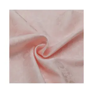 Explosive Models Breathable Polyester Spandex Satin Six Leaf Pattern Jacquard Fabric for Elegant Sleepwear