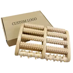 Flessibile 5 file Roller Foot Care massaggiatore in legno anticellulite sollievo dalla fatica del corpo strumento Spa