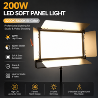 Lumière vidéo LED bicolore 200W pour studio, 3200K 5600K CRI 97, sans ventilateur, DMX512, batterie V-Mount, photographie, streaming en direct, aluminium