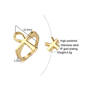 Ankh Anello Degli Uomini/Donne In Acciaio Inox Egiziano Croce Chiave del <span class=keywords><strong>Nilo</strong></span> Anelli Classic Africa Egitto Regalo Dei Monili Formato - Product Image 5