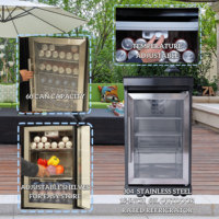 Entrepôt USA ETL Ensemble d'armoires de cuisine d'extérieur pour barbecue en acier inoxydable noir moderne 304 pour le jardin et les fêtes