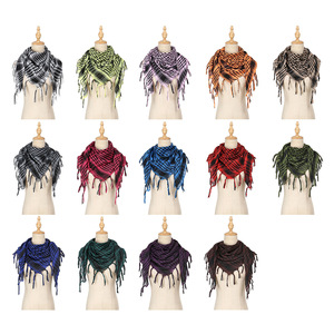 Pañuelo Shemagh Cuadrado de Moda 98*98cm para Hombre, Pañuelo Keffiyeh Árabe, Turbante Unisex a Cuadros con Borlas para Mujer, para Exteriores - Product Image 6