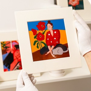 DIY Art Painting Landscape Painting Cardboard <b>Picture</b> <b>Frame</b> Wall Desktop Display Paper <b>Frame</b> Photo with Back Bracket - Product Image 2