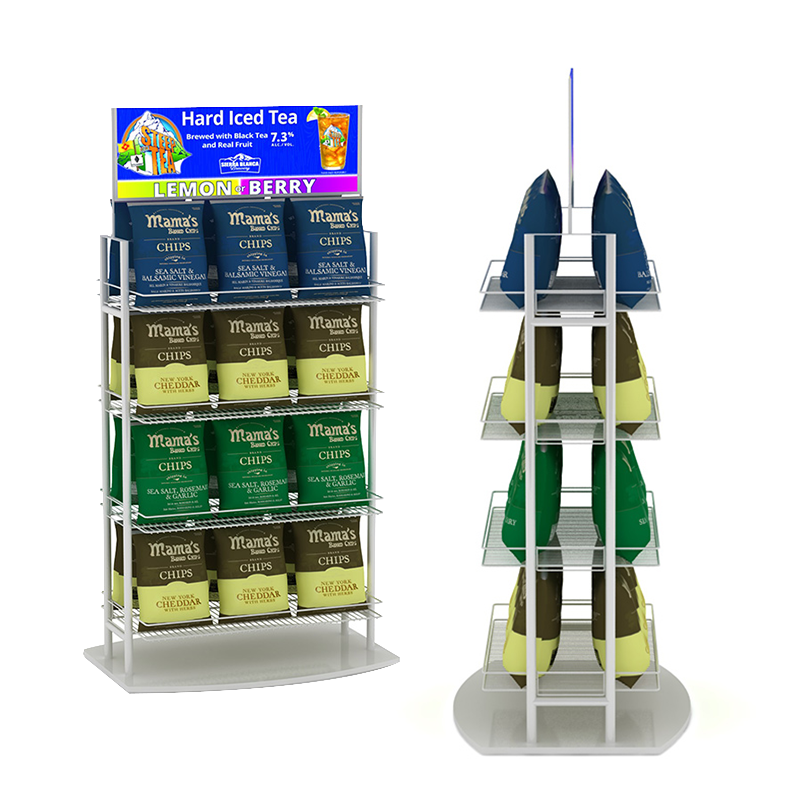 Apache Custom Model Metal Potato Chip Snack Display Rack Powder Coated for Supermarket Food Displays — view 3