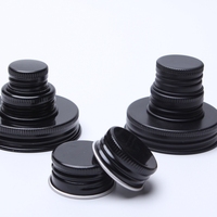 Vente en gros de couvercles filetés en aluminium 18mm 20mm 24mm 28mm Bouchons à vis en métal aluminium noir argenté or pour bouteilles bocaux