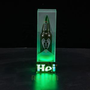 Estante de exhibición OEM, botella LED, presentador cuadrado, glorificador de exhibición de una botella para cerveza Becks - Product Image 2