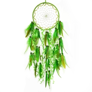 [Original] Pendentif attrape-rêves de style chinois, <span class=keywords><strong>carillon</strong></span> éolien vert, artisanat tissé à la main - Product Image 5