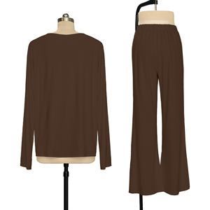 <span class=keywords><strong>Pigiama</strong></span> Casual da Donna in <span class=keywords><strong>Viscosa</strong></span> di Bambù, Set Morbido per Relax, Completo da Notte con Scollo a V - Product Image 3