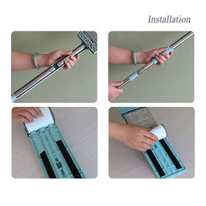 Serpillère plate en acier inoxydable avec essoreuse mains libres en microfibre, légère et durable, idéale pour la maison et le <span class=keywords><strong>bureau</strong></span> - Product Image 6