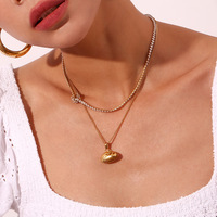 Collar de Perlas de Concha de la Serie New Ocean, Joyería de Acero Inoxidable 316l, Chapado en Oro de 18k, Collar de Moda Resistente al Agua