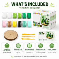 Kit de Arcilla Seca al Aire para Niños, Personalizable al por Mayor, Mini Panda DIY, No Tóxico, 12 Colores, Juguete de Modelado para Niños, OEM