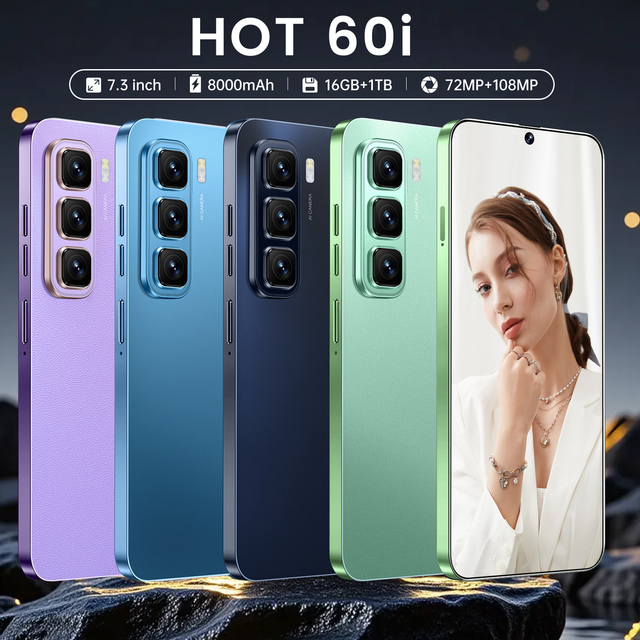 Hot Selling New Hot 60i 5g Smartphone Authentic With 7.3 Inch 2k Screen Resolution Deca Core Cpu Bargain Price Global Languages
