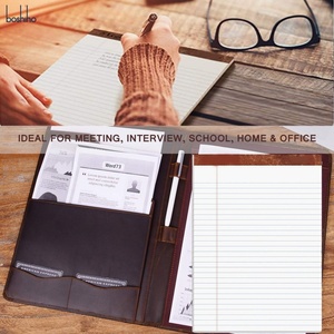 Boshiho Premium Stylish <b>A4</b> File <b>Folder</b> Cover Crazy Horse Genuine <b>Leather</b> Legal Pad Padfolio Binder Portfolio <b>Folder</b> - Product Image 5