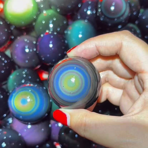 3-4cm đánh bóng cao Cầu Vồng tự nhiên Flash Đen obsidian bán quý đá quý pha lê mini đá bóng <span class=keywords><strong>Sphere</strong></span> cho trang trí nội thất - Product Image 2