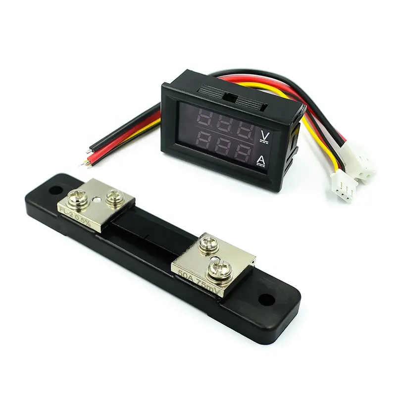 VC288 DC0-100V 50A 100A Led Dc Dual Display Digitale Stroom Voltmeter 0.28 Inch Met Shunt Digitale Hoofd