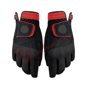 Negro y blanco-invierno verano antideslizante cómodo 100% guantes de golf de cuero genuino Cabretta hechos en Pakistán - Product Image 1