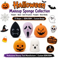 Kit de Maquillage Halloween JLY : Éponges en Forme de Citrouille, Fantôme, Vampire, Goutte d'Eau – Formes Personnalisables – Coffret Cadeau pour Acheteurs en Gros et Marques Privées