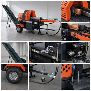 GWPM20, processeur de bois de chauffage <span class=keywords><strong>hydraulique</strong></span> de 20 <span class=keywords><strong>tonnes</strong></span>, coupe-bois à essence de 18 CV avec convoyeur - Product Image 3